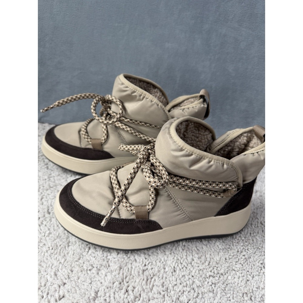 FitFlop Women's Brown Taupe F-Mode Fleece Laced Platform Booties Size 7.5 NWOT
